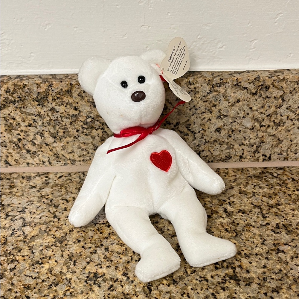 Collectible Ty White “Valentino” 1994 Tag "Original" Error